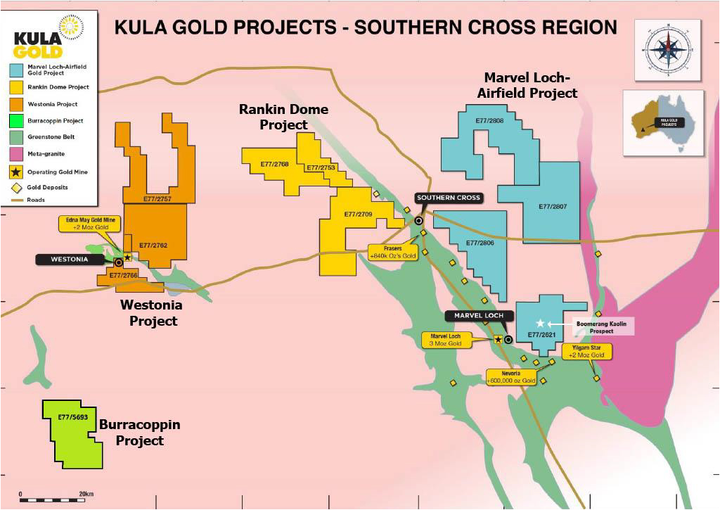Kula Gold projects Southern Cross